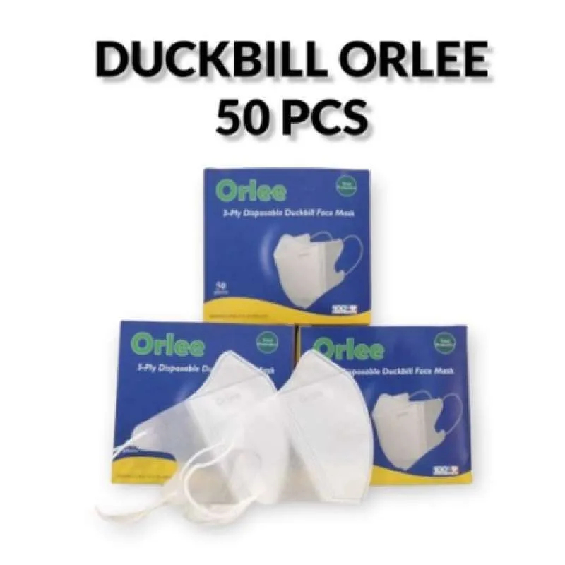 Murah Masker Duckbill 3ply Dewasa isi 50 Orlee 3D Face Mask Earloop Duck Bill Garis Embos Orlee 1