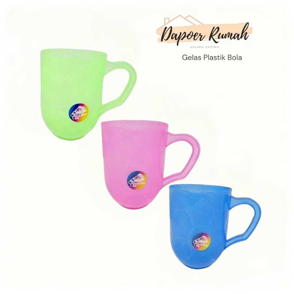 GELAS PLASTIK WARNA/CANGKIR PLASTIK/GELAS GAGANG PLASTIK