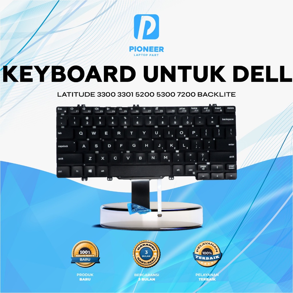 Keyboard Dell Latitude 3300 3301 5200 5300 7200 Black Backlite