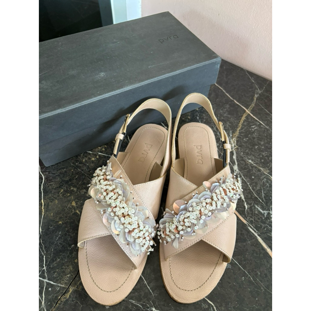 preloved Pvra Cavva Nude Sendal Wanita Sepatu Pesta Lebaran