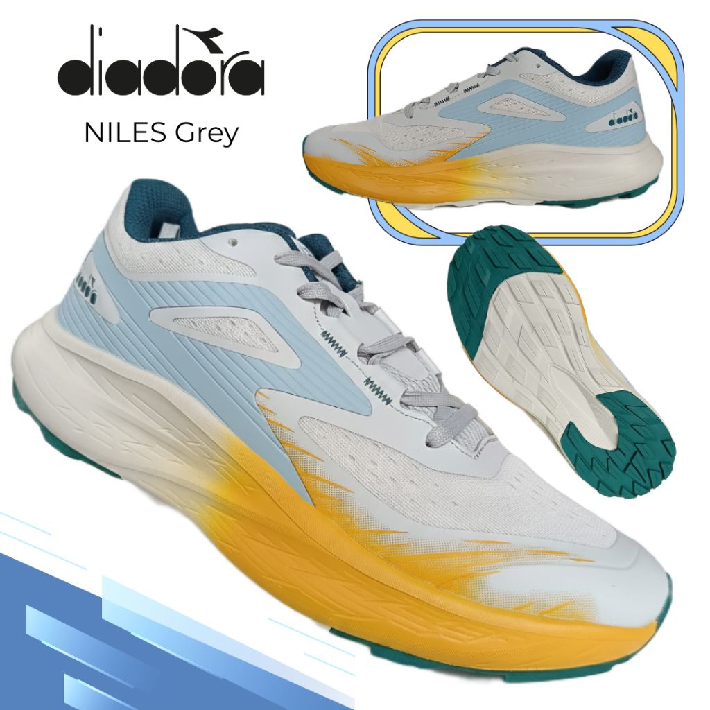 Sepatu DIADORA NILES Grey Running Shoes || Original by Diadora