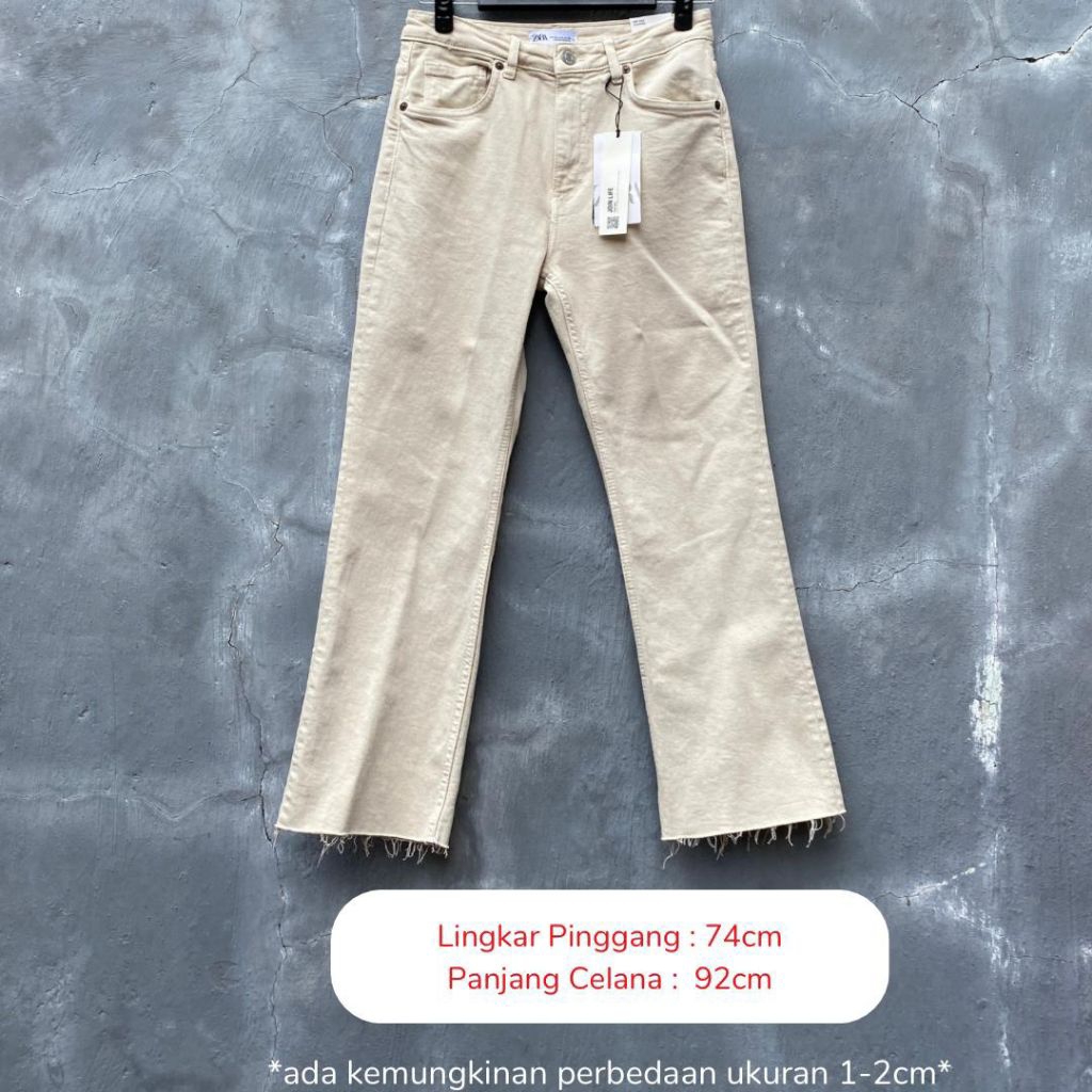 [ORI 100% NEW] ZARA Khaki Cropped Flare Jeans New B57