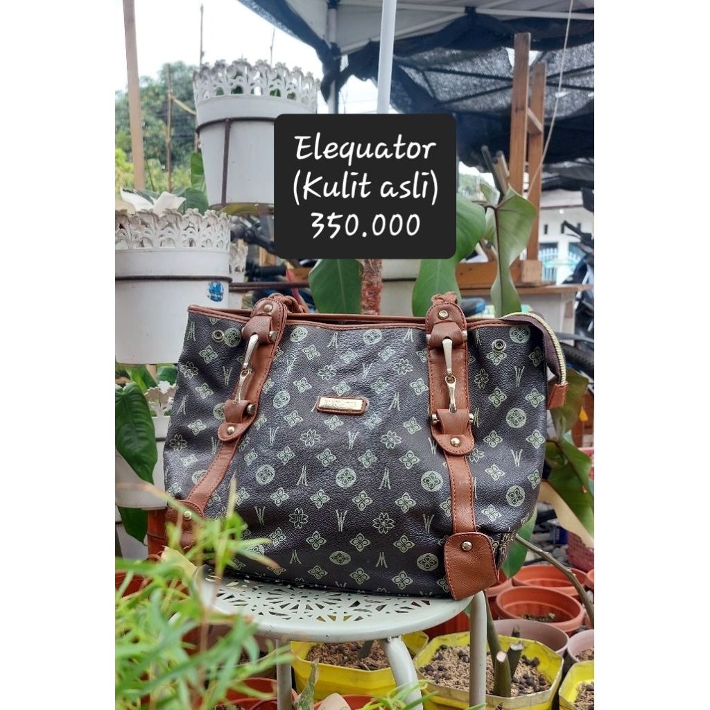Preloved tas hobo shoulder bag coklat kulit asli