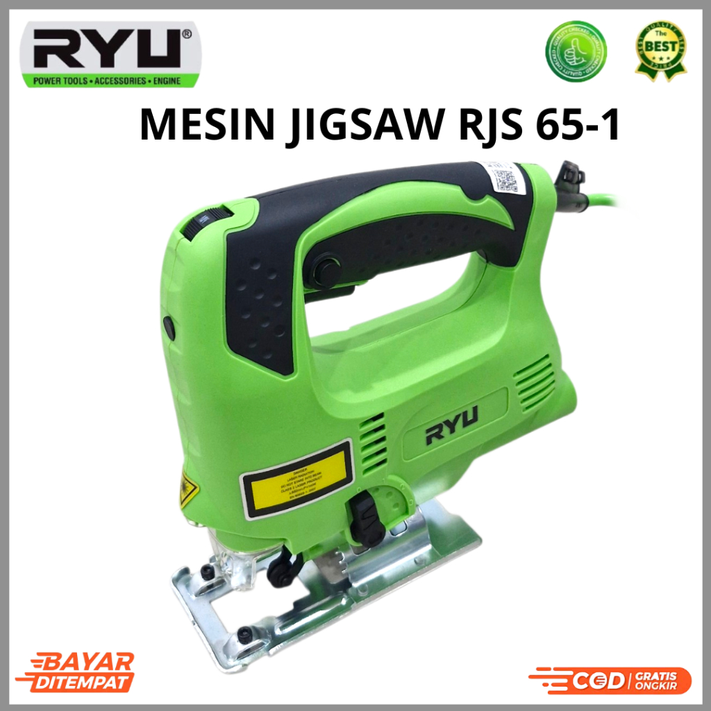 Ryu Mesin Gergaji Ukir Potong Triplek Kayu Jigsaw 450 Watt RJS 65-1 Bergaransi 100 % Original