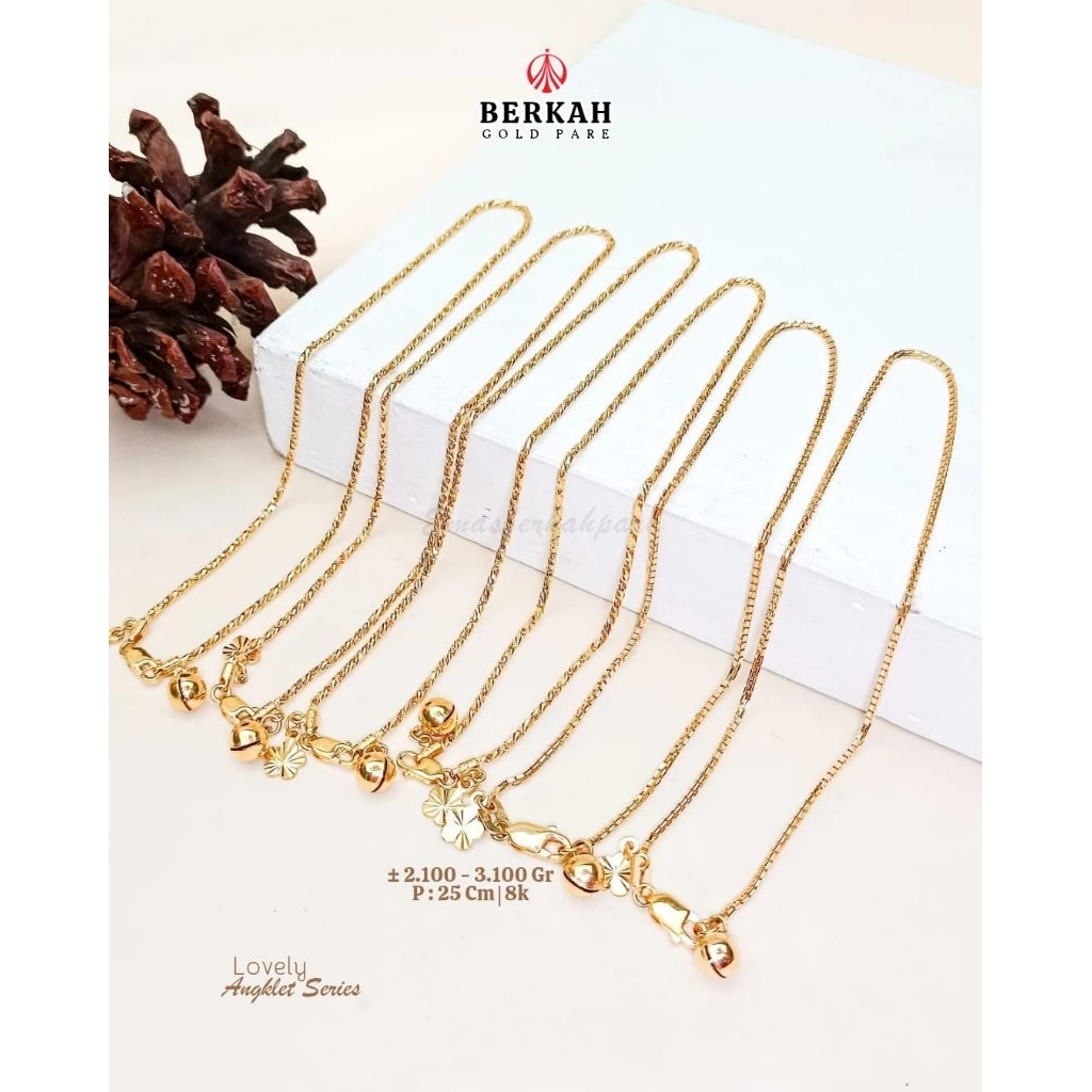 gelang kaki Emas model Lovely Kadar 8k