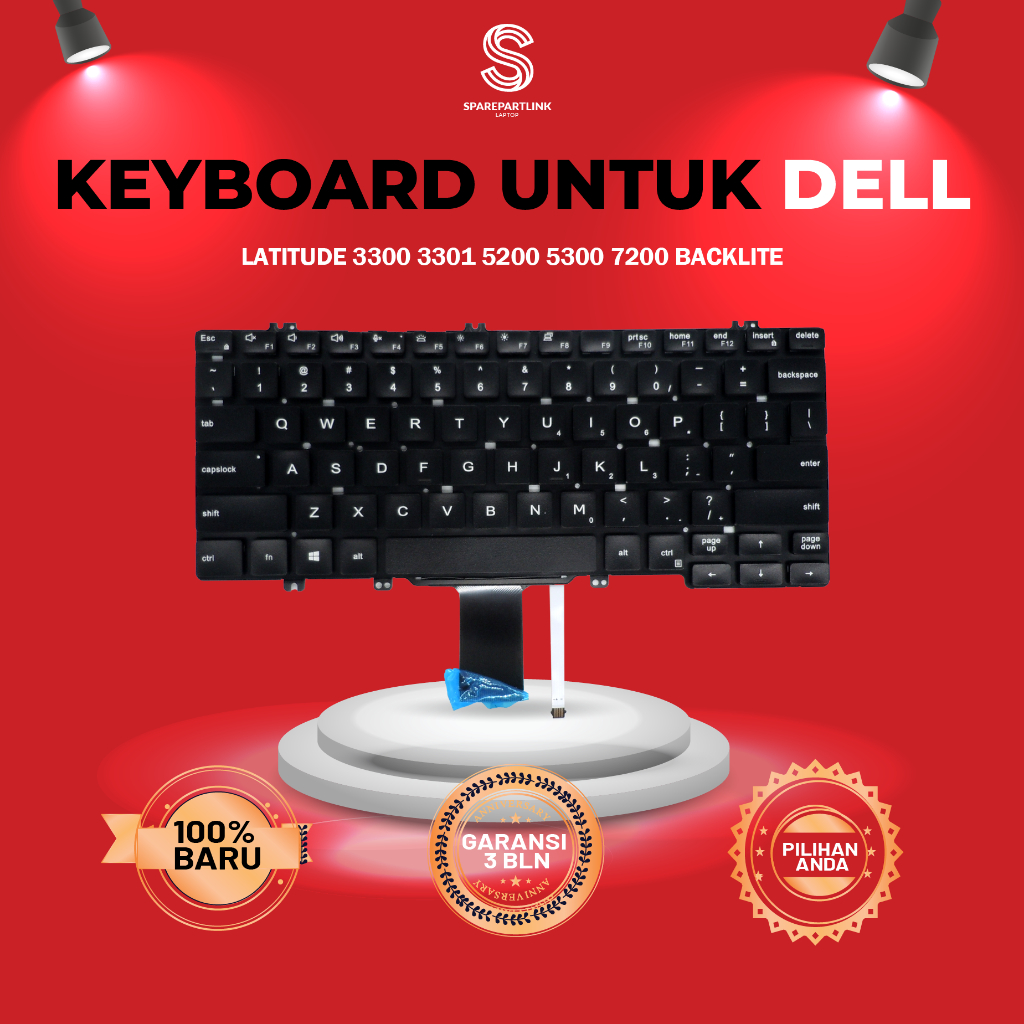 Keyboard Dell Latitude 3300 3301 5200 7200 5300 Backlite