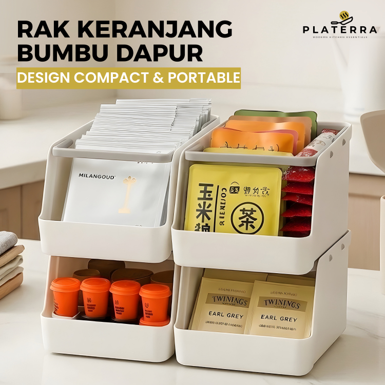 Rak Kopi Sachet Minimalis Tempat Bumbu Sachet Dapur Keranjang Snack Tempat Teh Rak Minuman
