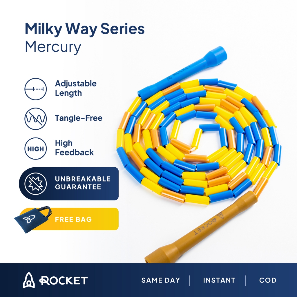 [ROCKET ROPE] MERCURY 4 Colors Beaded Jump Rope Milky Way Series Short Handle Beads Jumprope Skippin