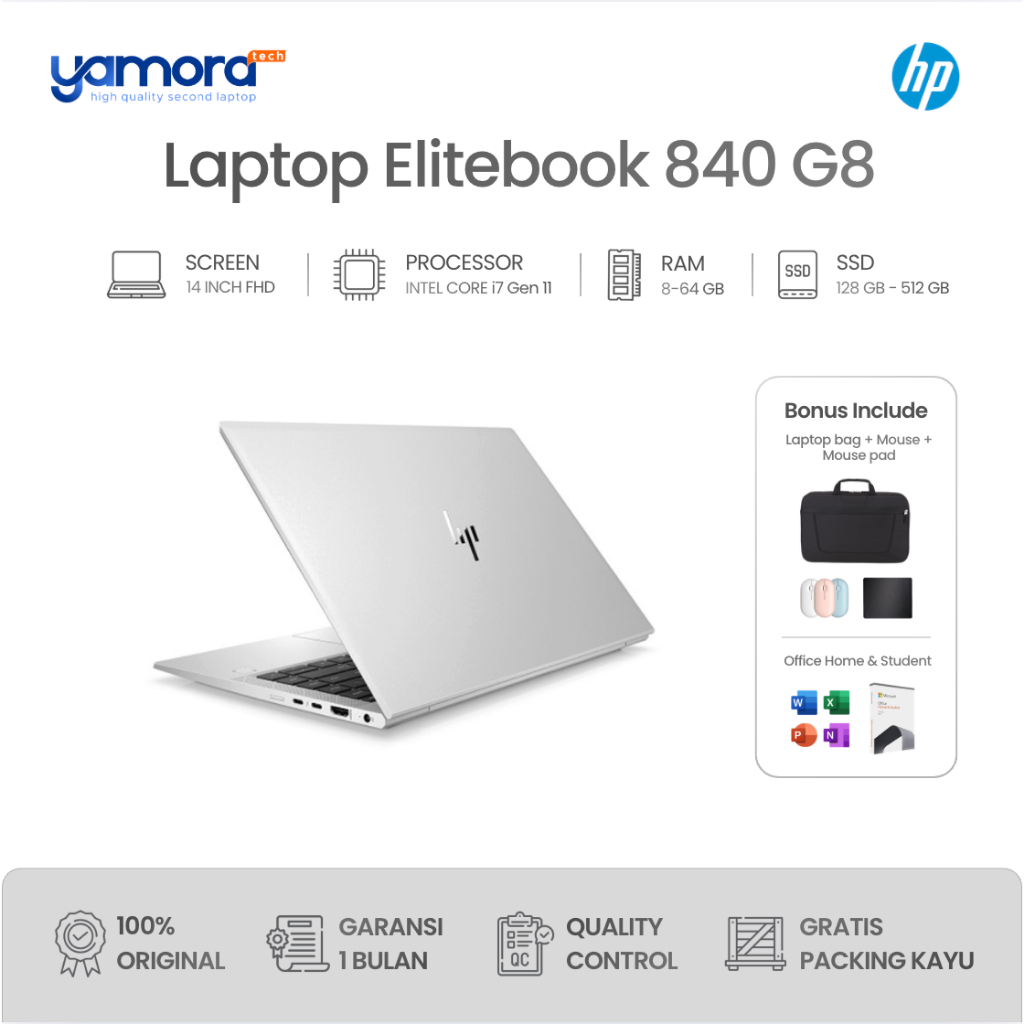 Hp Elitebook 840 G8 | Intel Core i7 Gen 11 1185G7 | Laptop Bisnis Premium | Touchscreen