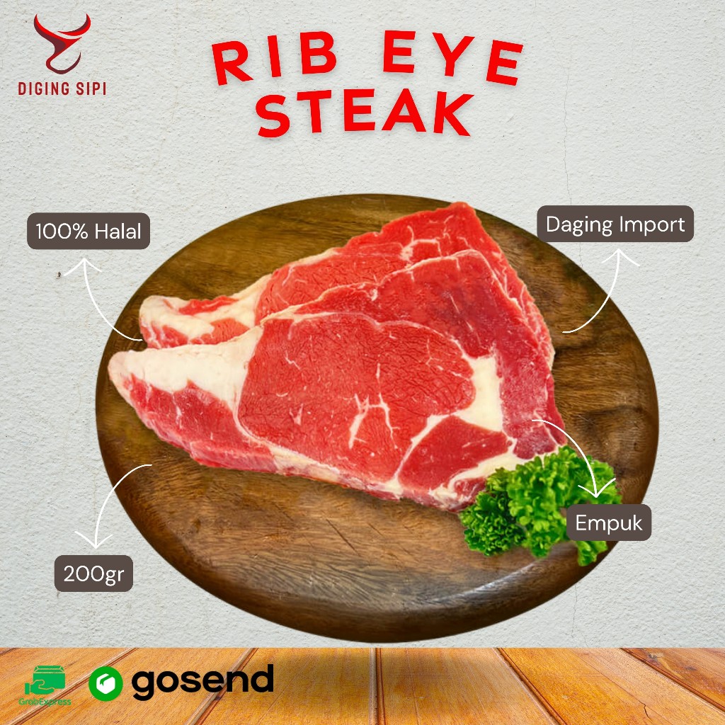 RIBEYE CUBEROLL STEAK IMPORT 200GR - DAGING STEAK SAPI RIBEYE 200GR