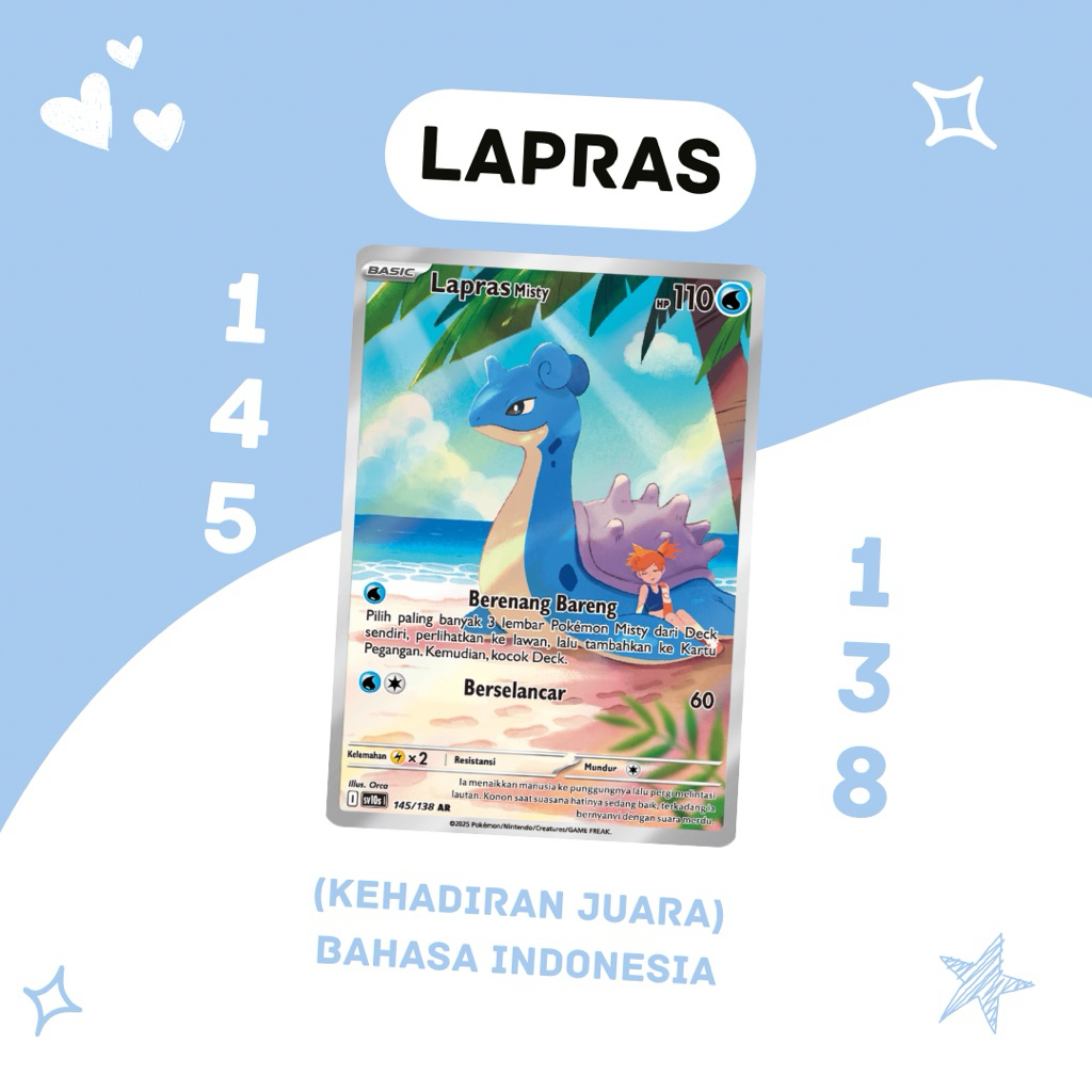 Lapras [MISTY] AR SV10S 145/138 Pokemon TCG Indonesia