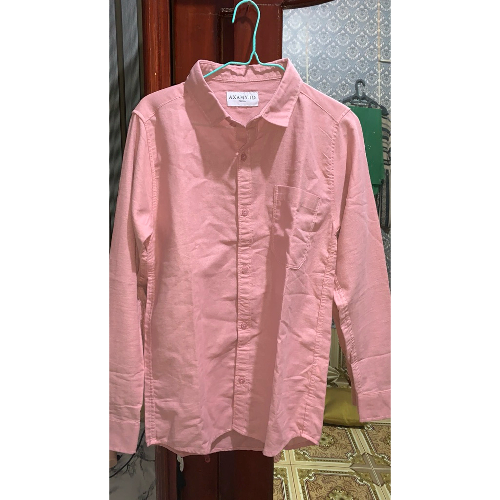 Kemeja Pria dusty peach / pink