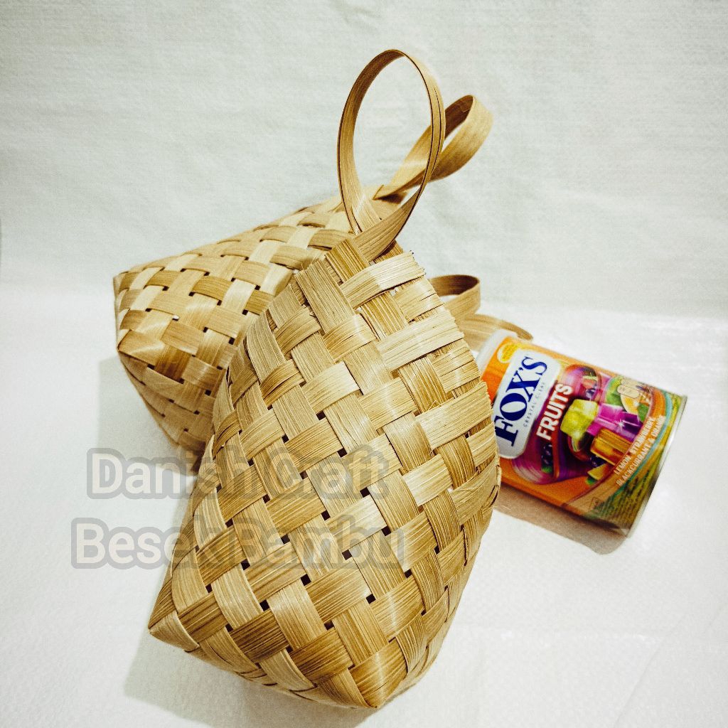 (10pcs) Tas Anyaman Bambu 9x9 Natural
