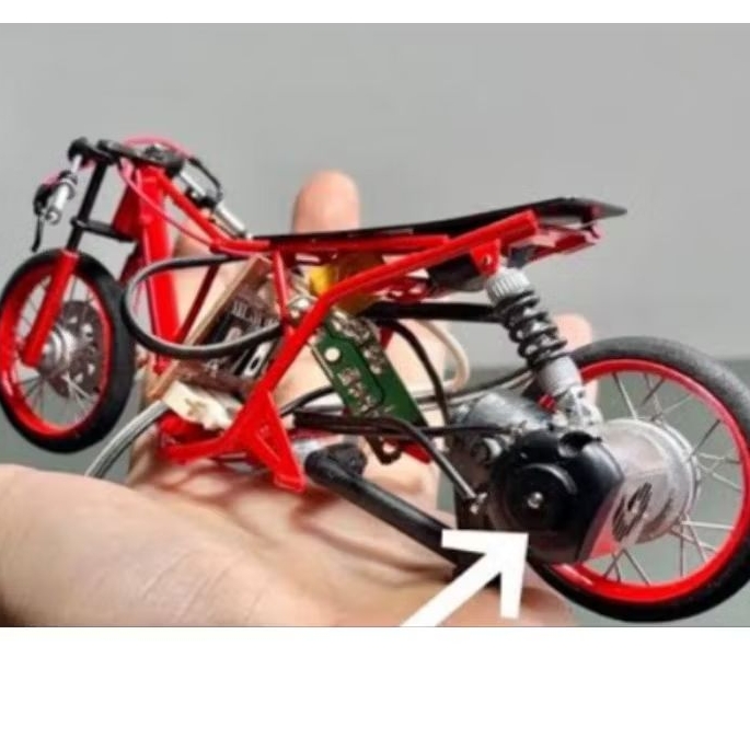 miniatur motor drag honda beat merah lengkap dengan dus eklusif