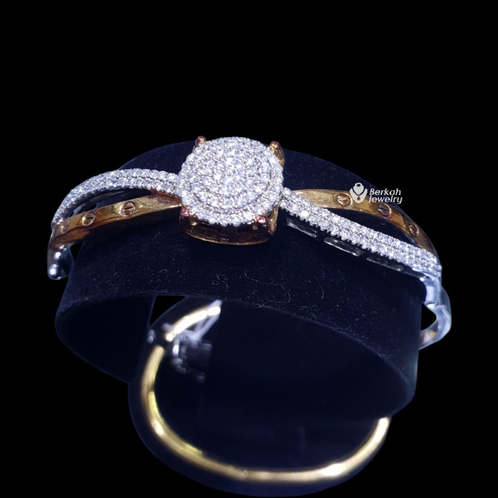 Gelang emas putih 40% berlian eropa asli natural diamond bersertifikat