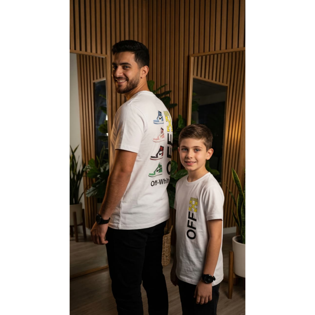 Baju Kaos Lengan Pendek Anak & Dewasa Unisex NKE OFF WHITE Jordan