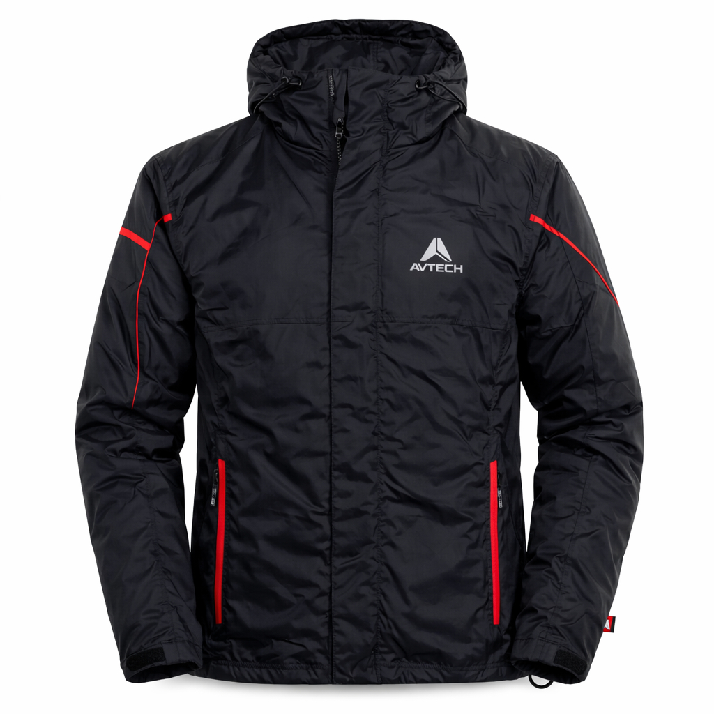 Jaket Outdoor Pria AVTECH Original Fleece Windbreaker Hitam Hangat Hiking Touring