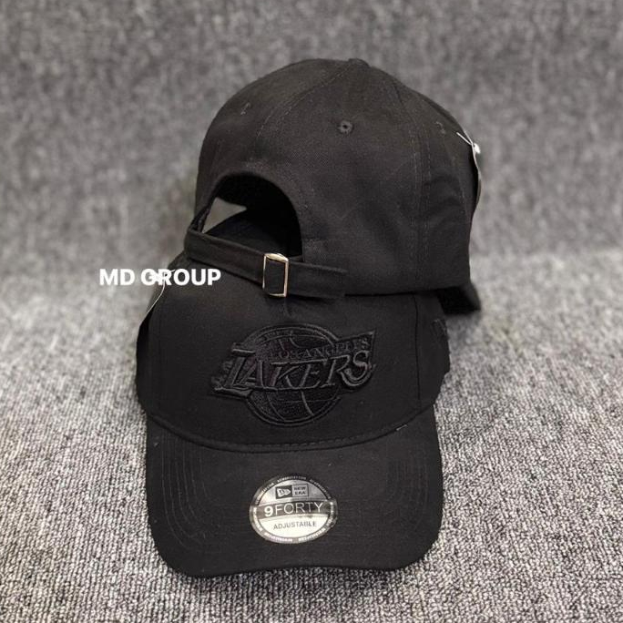 Topi Baseball Lakers Black on Black - Topi Basket NBA LA Lakers Hitam Full Bordir Premium