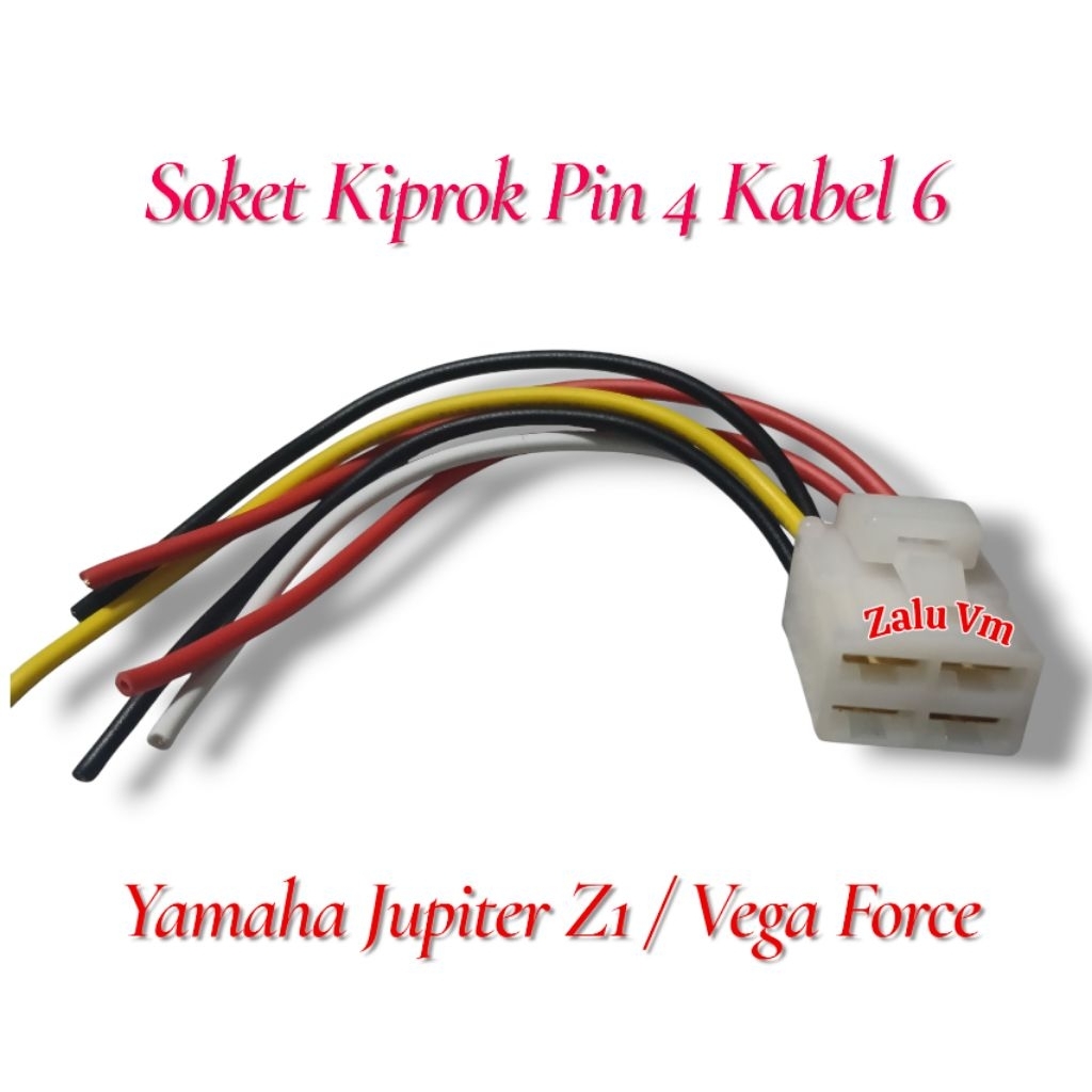 soket kiprok Yamaha Jupiter Z1 Vega force injeksi soket kiprok pin 4 kabel 6