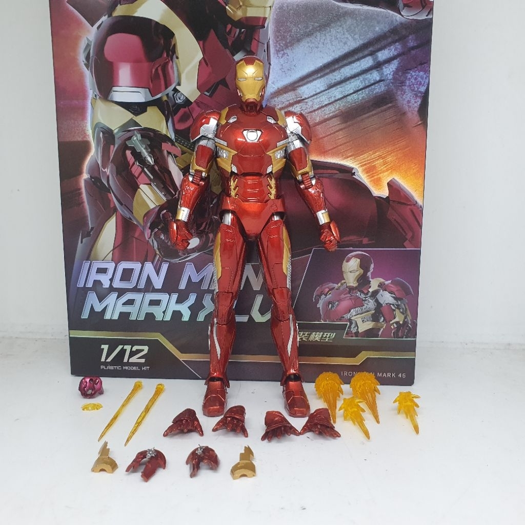 Modelkit Marvel Fondjoy Iron Man Mark 46 Tony Stark Avengers Captain America Civil War Repaint no SH