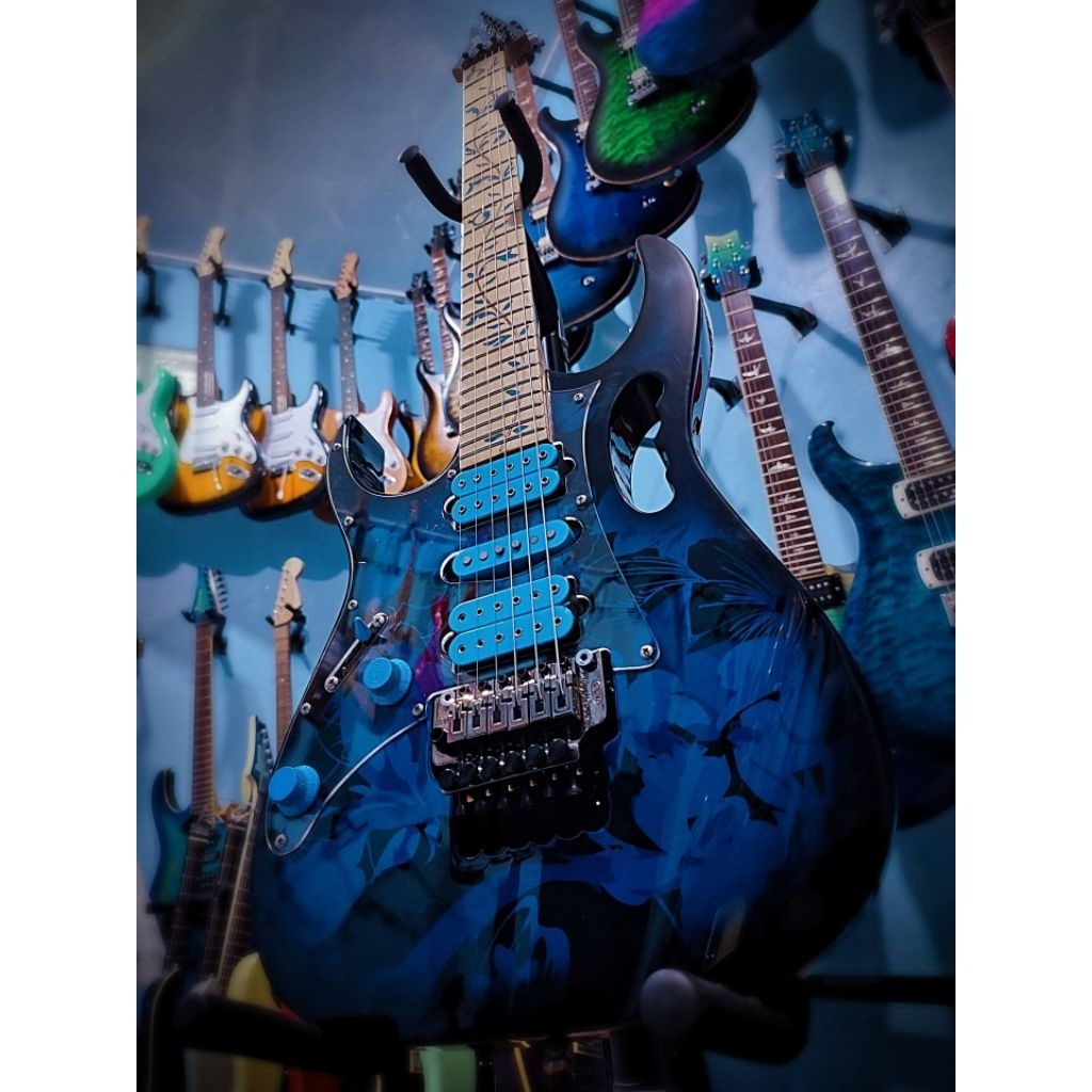 Gitar elektrik ibanez jam lefty/kidal coppy high quality pickup kuantum tremolo EVH floyd rose spesi