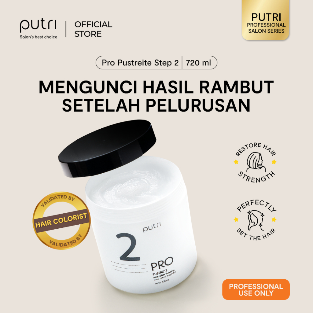 [PROFESSIONAL USE ONLY] Putri Pro Pustreite Step 2 Neutralizer Finishing untuk Meluruskan Rambut | H