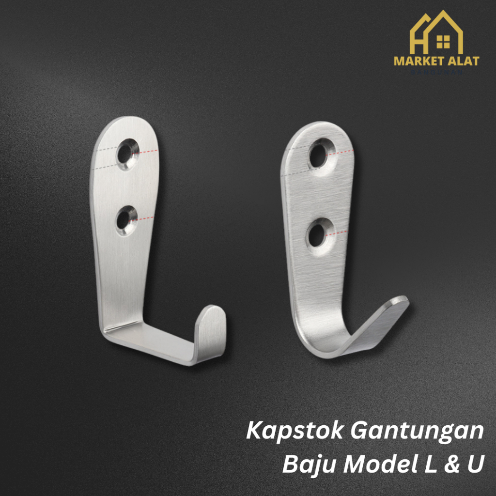 Cantolan Stainless Tebal Kamar 106 Model U dan L / Kapstok Stainless / Gantungan Baju Kunci Hook
