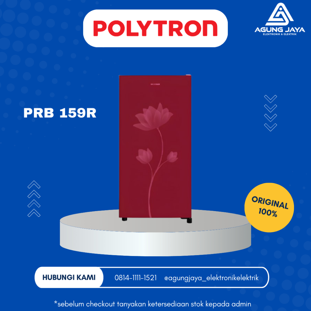 POLYTRON Kulkas 1 Pintu PRB179R PRB 179R 170L Freezer Besar Ice Tray Extra Big