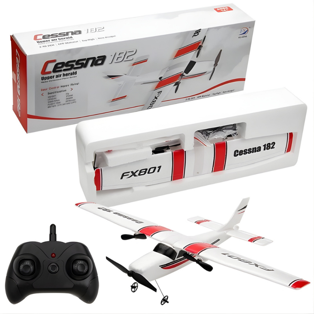 Pesawat RC Cessna 182 Model FX801 Fei Xiong 2 channel RTF EPP foam rc plane FX801