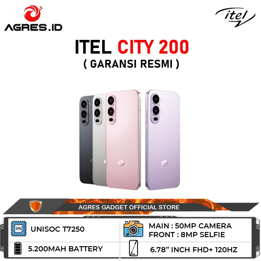 Itel City 200 4GB/128GB Garansi Resmi Itel Indonesia