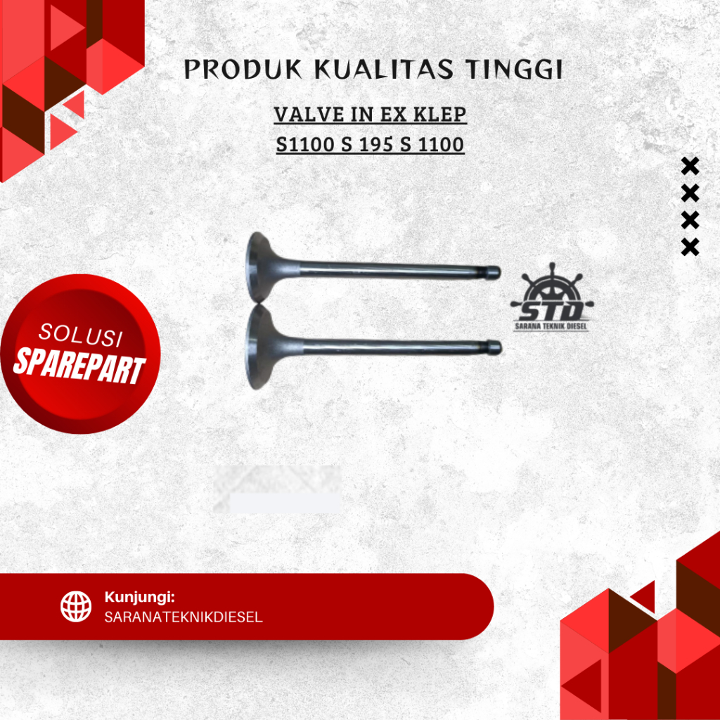 S195/S1100 Klep Mesin / Valve In Ex Klep Api Minyak Mesin Dongfeng S195 S1100 S 195 S 1100