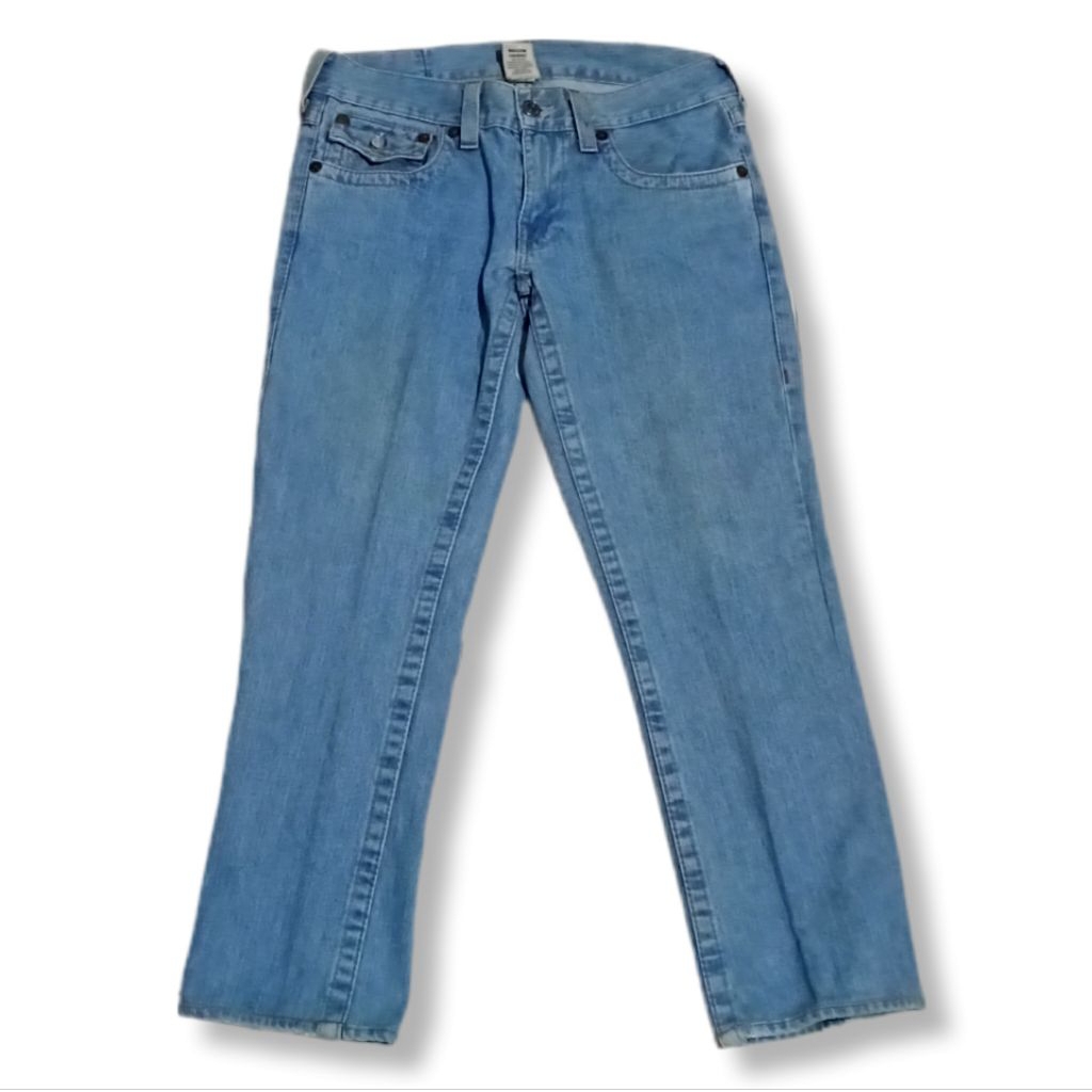 Celana jeans denim true religion  section billy straight fit light wash blue original usa