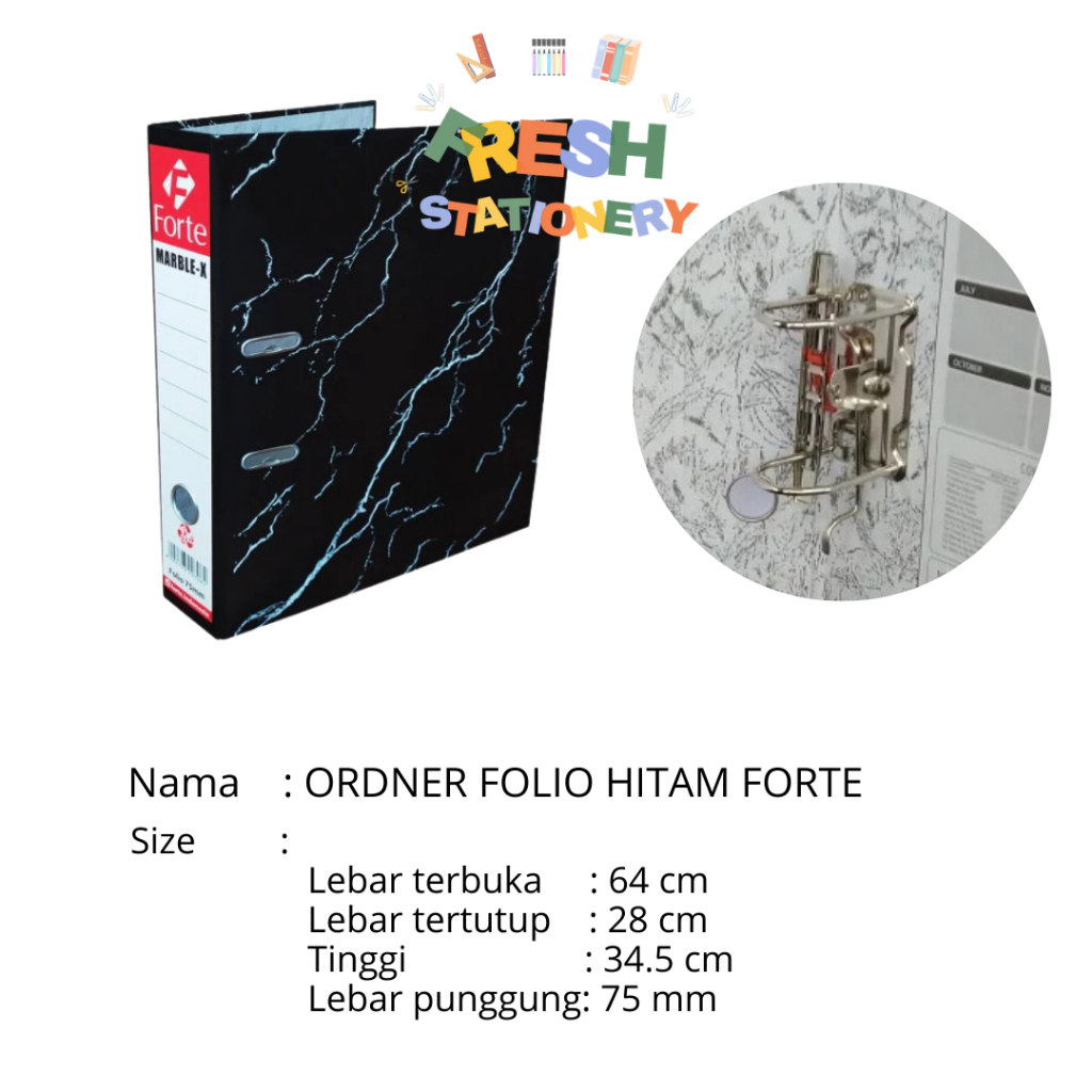 ORDNER FOLIO HITAM FORTE