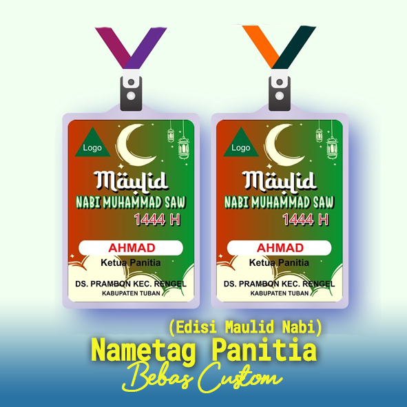 Nametag Panitia Lomba Maulid Nabi, Nametag Panitia Maulid, Nametag Panitia Lomba, Nametag Panitia Mu