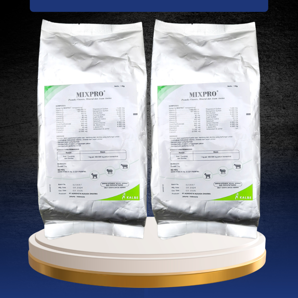 MIXPRO PREMIX SAPI 1 KG - Suplemen Premix Penggemuk Pertumbuhan Sapi, Kambing, Domba, Dll.