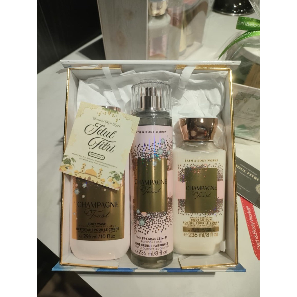Paket Hadiah/Seserahan/Hampers Bath & Body Works Set 3 Champagnne Toast
