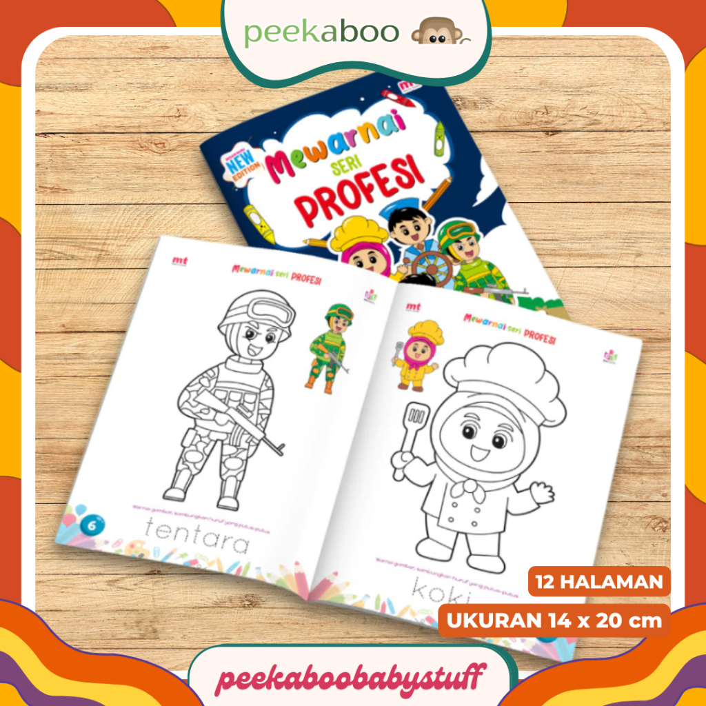 BUKU MEWARNAI ANAK PAUD TK MEMBACA MENULIS / BUKU WARNA A5 - PROFESI