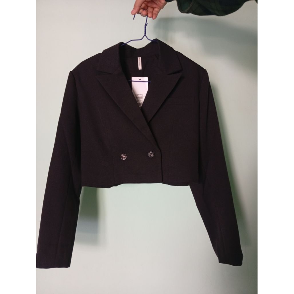 [NEW ORI] COLORBOX - CROP BLAZER BLACK