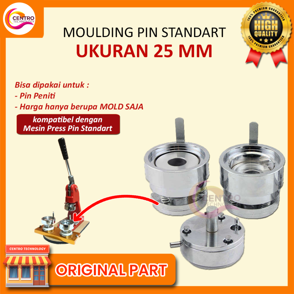 Moulding Mesin Press Pin Standart | Tersedia Ukuran 32/44/58/75 mm | Moulding 45mm (2 Sisi) Kualitas