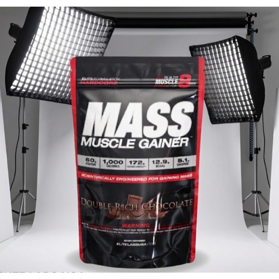 ELITE LABS MUSCLE MASS GAINER 2 Lbs Susu Gym Bulking Pemula