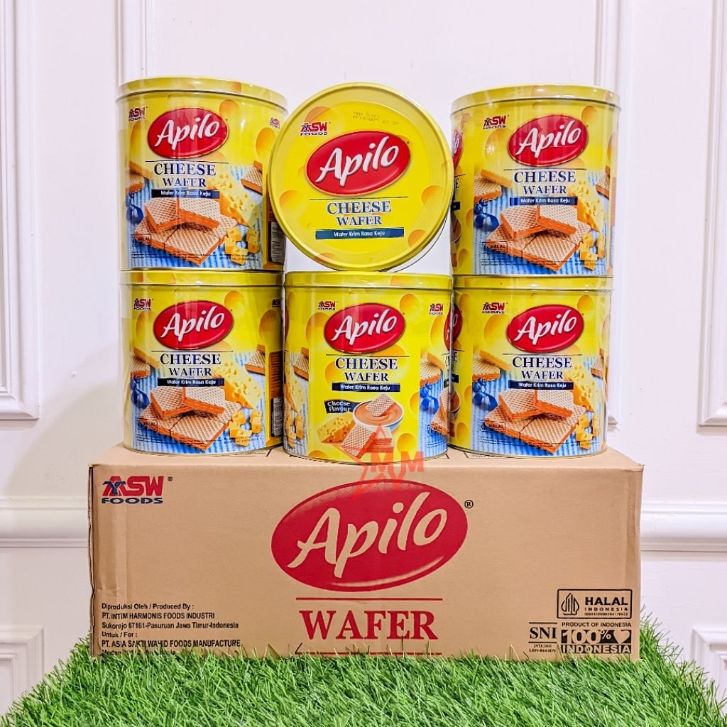 (1 DUS) Apilo Cheese Wafer Kaleng 290g isi 6
