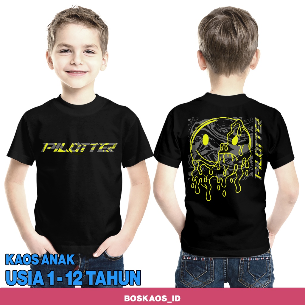 T-SHIRT BOSKAOS_ID Edisi "PILLOTER V3"100%PREMIUM /Kaos Anak/Perang Pilloter Genk/thermo king/kaos p
