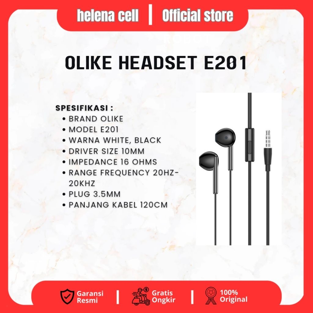Olike Headset E201 Earphone Wired