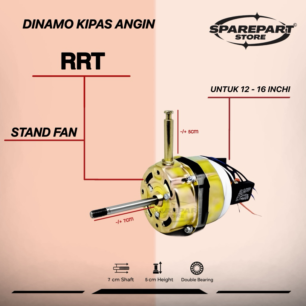 DINAMO MESIN KIPAS ANGIN STAND FAN 12-16 INCH RRT / MOTOR KIPAS ANGIN UNIVERSAL AOYAMA GMC SANEX YAS
