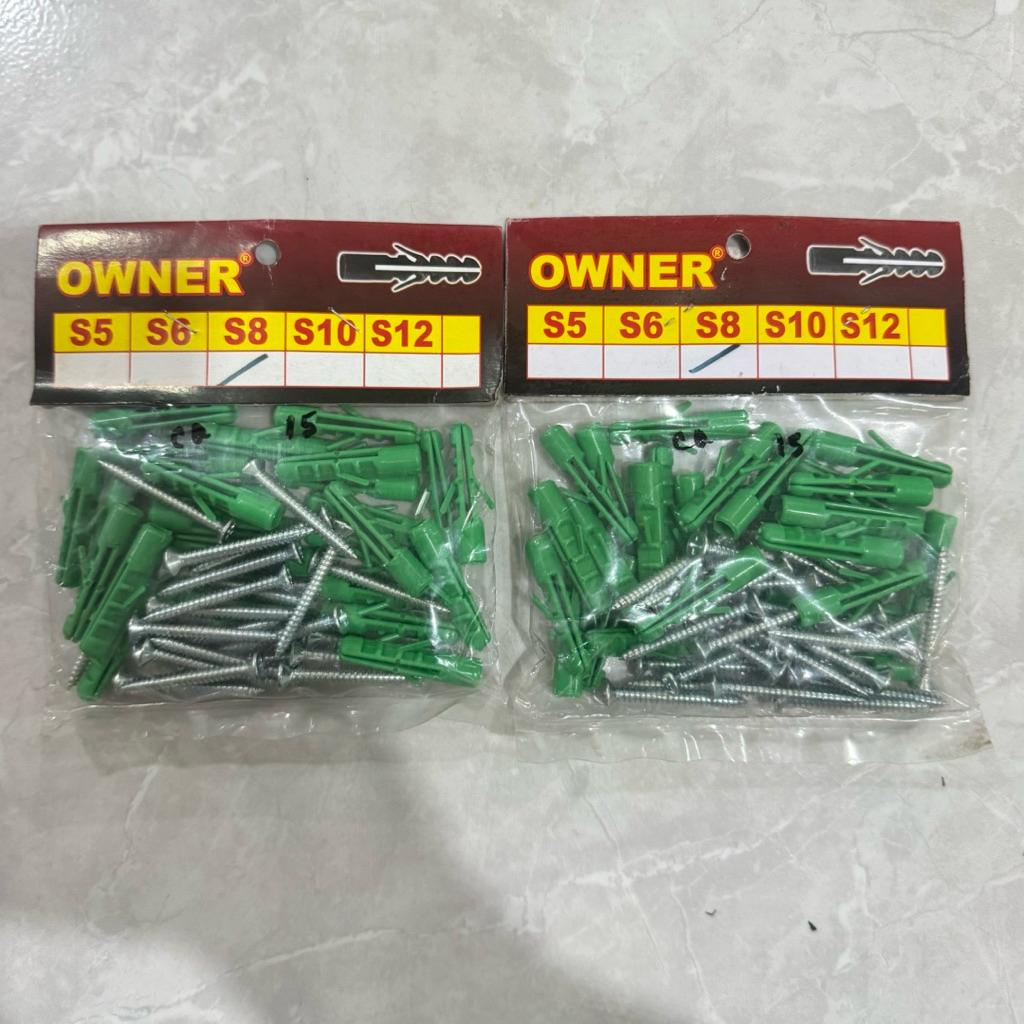 Fisher + Skrup S8 Owner / Fiser dan Sekrup Dinding S8 / Wall Plug + Sekrup