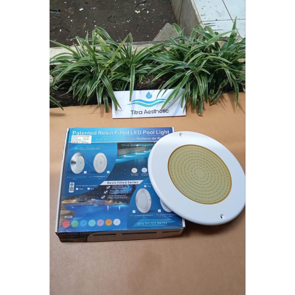 HOTOOK Lampu Kolam Renang RGB 18W / 12V PC Slim 260mm - Lampu Kolam Renang