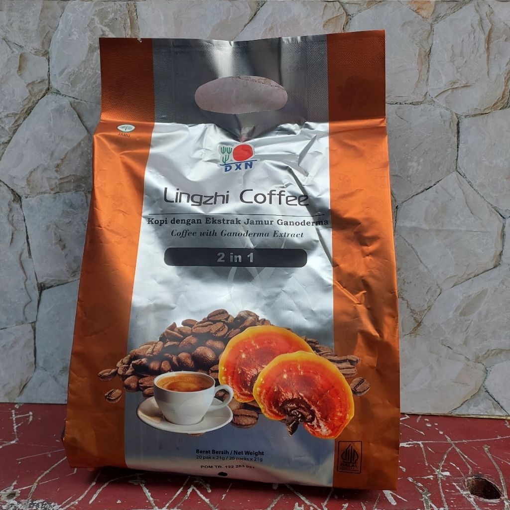 Lingzhi Coffee 2 in 1 - Kopi Instan Plus Jamur Ganoderma isi 20 Sticks Sachet