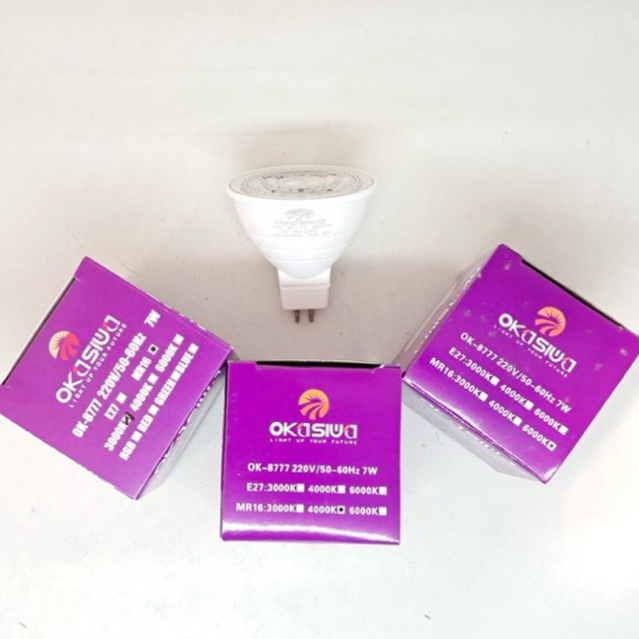 Lampu MR-16 Okasiwa 7Watt 3000K/4000K/6000K