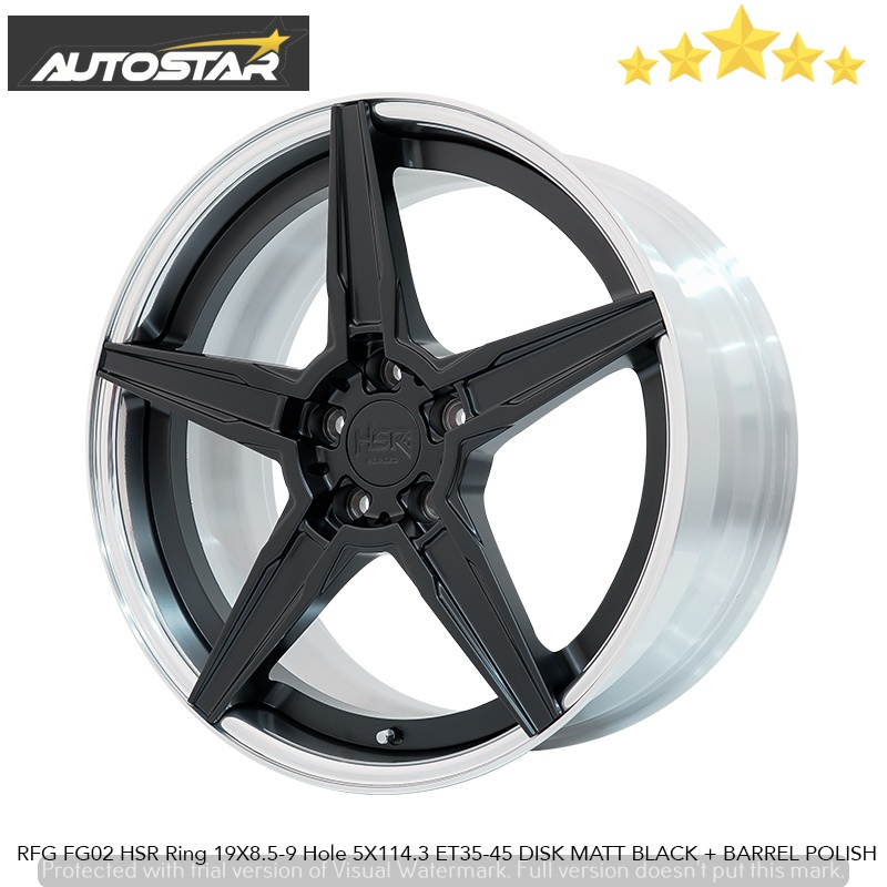 VELG MOBIL FORGED RFG FG02 HSR R19 LEBAR 85/9 PCD 5X114,3 ET35/45 DISK MB/BFP COCOK BUAT CAMRY, CIVI