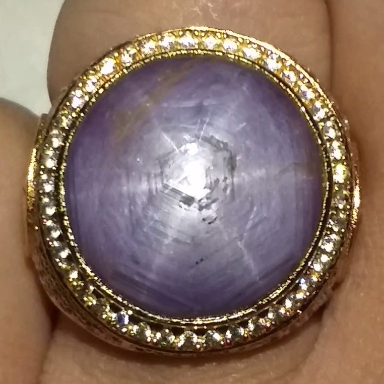 Cincin Star Purple Sapphire Natural & Murah